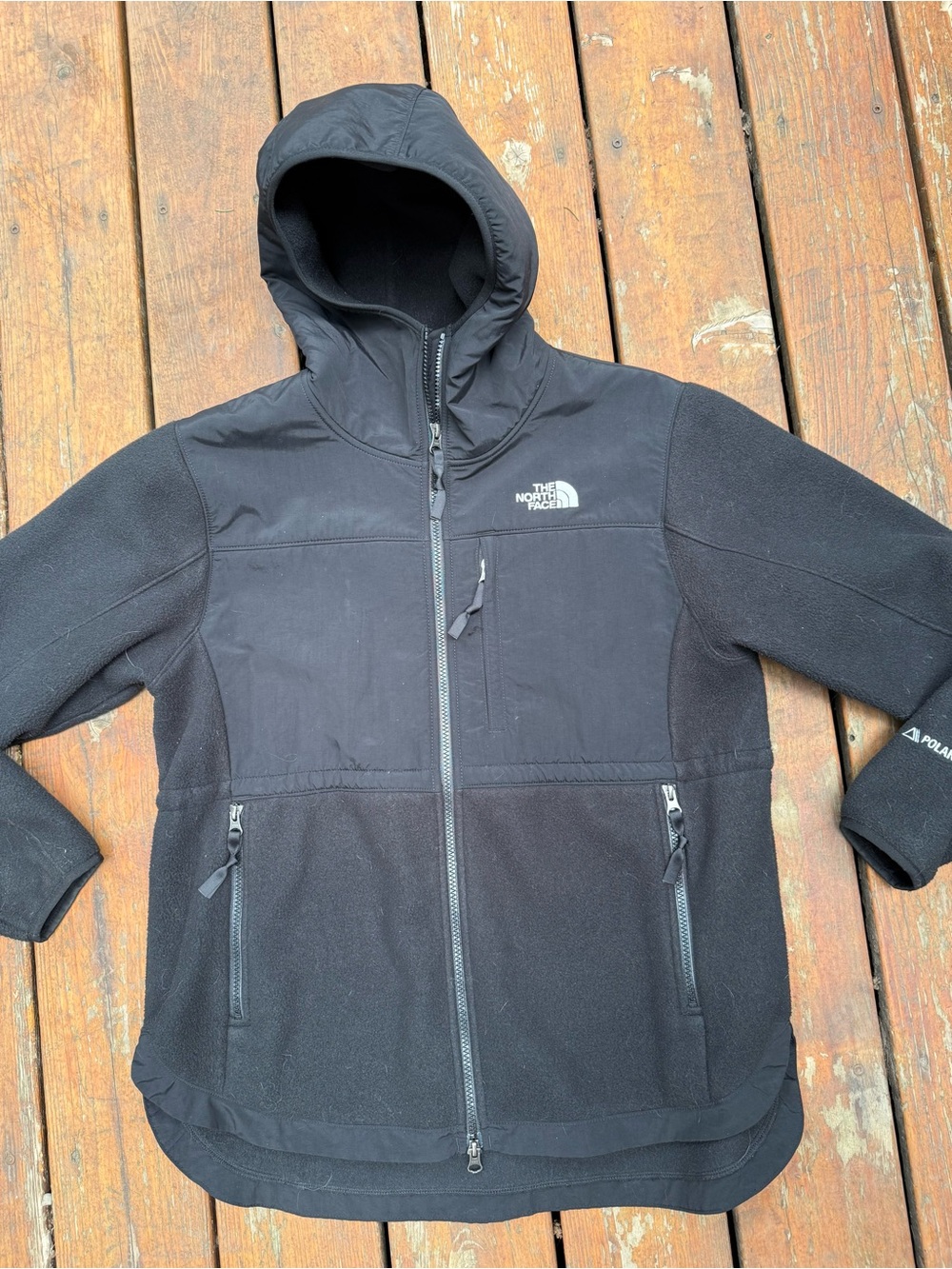 The North Face Black Hooded Fleece Zip Jacket Denali